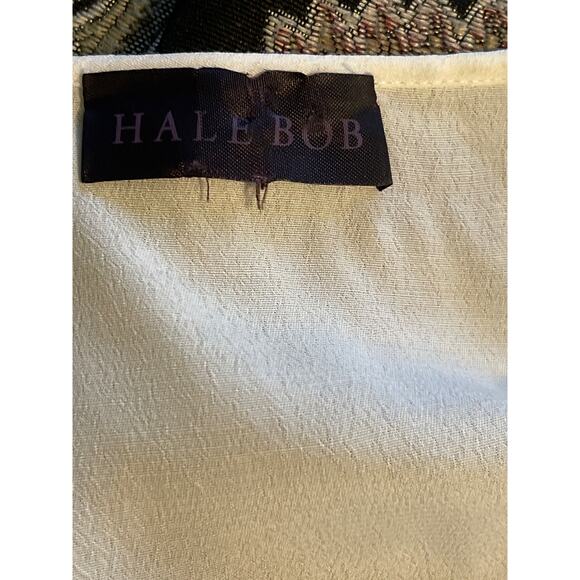 Hale Bob Bala Paneled Tunic Top Cream Tan Small Size 6 - Picture 8 of 10